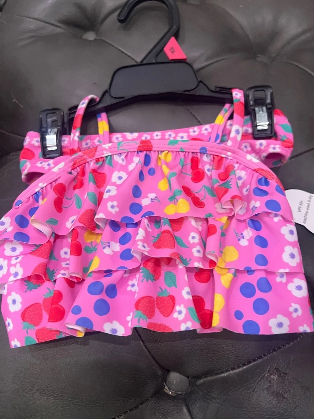 BRAND NEW Wonder Nation  Pink Strawberry Floral Ruffle Two-Piece Bikini 18Mos